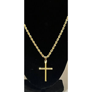 Q&S Jewels 4MM Twist Rope Chain Necklace, 18K Gold Plated Stainless Steel Chain